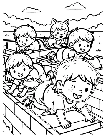 Obstacle Course coloring page