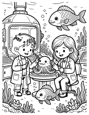 Ocean Lab coloring page
