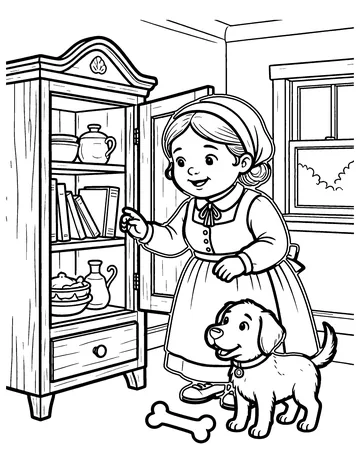 Old Mother Hubbard coloring page
