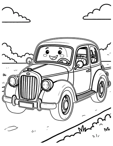 Old-Timey Car coloring page