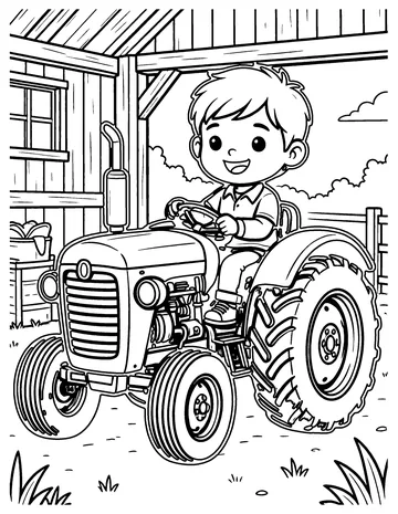 Old Tractor coloring page