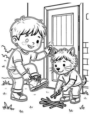One, Two, Buckle My Shoe coloring page