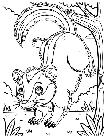 Opossum coloring page