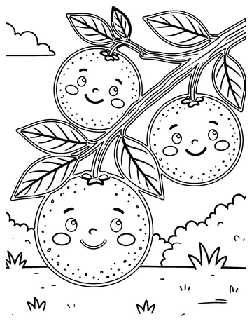 Oranges coloring page