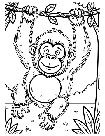 Orangutan coloring page