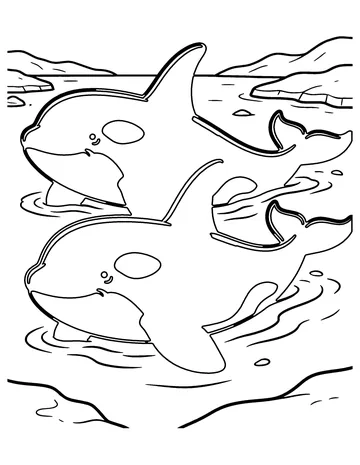 Orca Pod coloring page