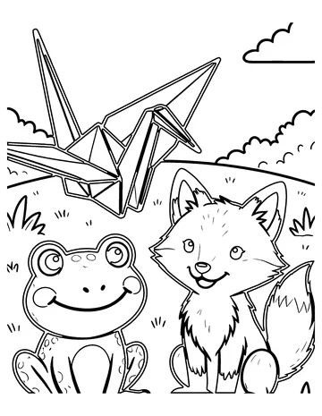 Origami Animals coloring page