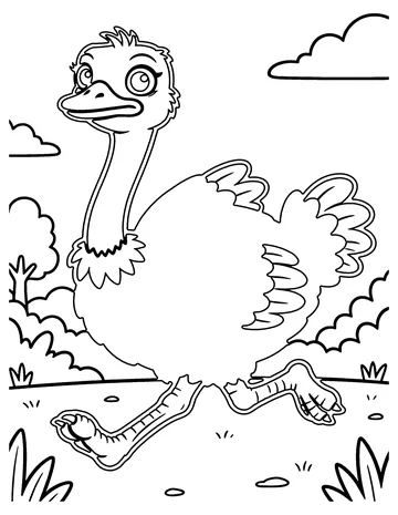 Ostrich coloring page