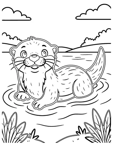 Otter coloring page