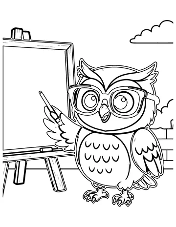 Owl Professor coloring page