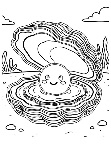 Oyster and Pearl coloring page