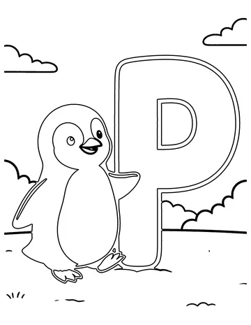 P Is for Penguin coloring page