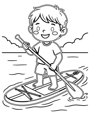 Paddleboard coloring page