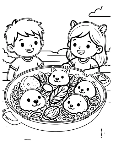 Paella coloring page