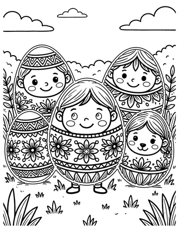 Painted Eggs coloring page
