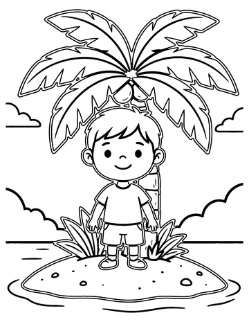 Palm Tree Island coloring page