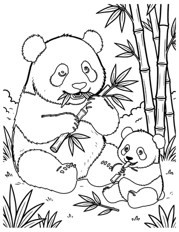 Panda Lunch coloring page