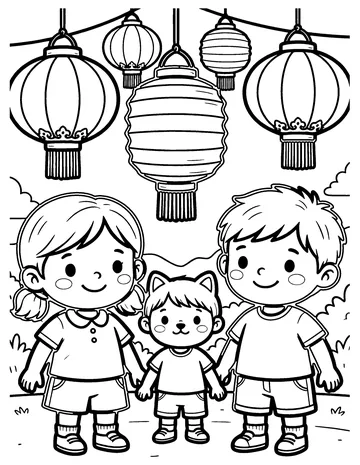 Paper Lanterns coloring page