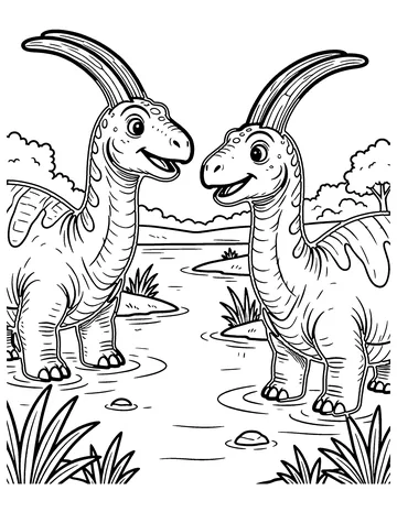 Parasaurolophus Song coloring page
