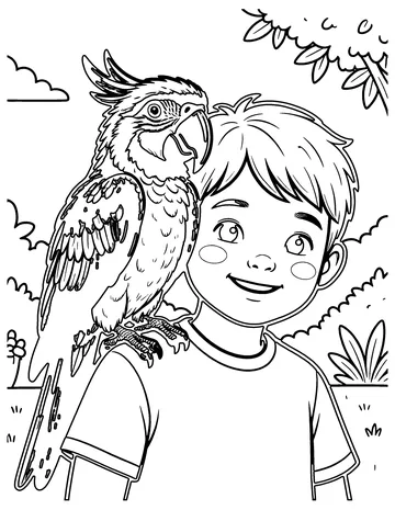 Parrot Friend coloring page