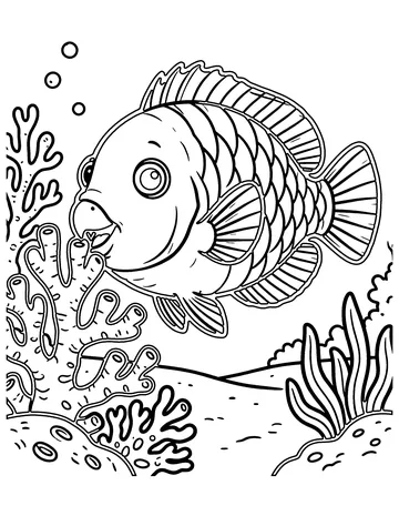Parrotfish coloring page