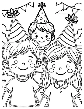 Party Hats coloring page