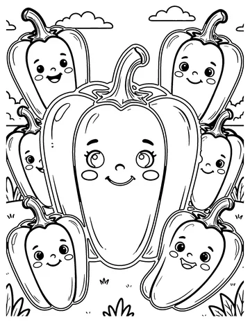 Peppers coloring page