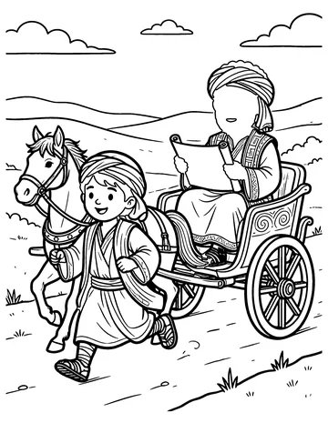 Philip and the Chariot coloring page