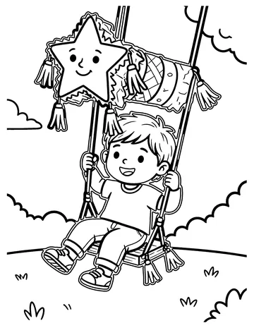 Pinata Swing coloring page