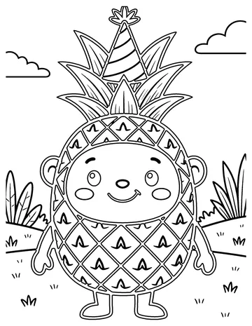 Pineapple Party coloring page