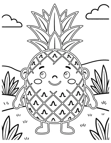 Pineapple coloring page