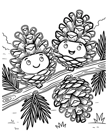 Pinecones coloring page