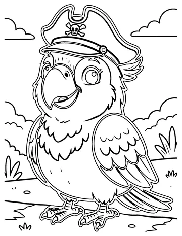 Pirate Parrot coloring page