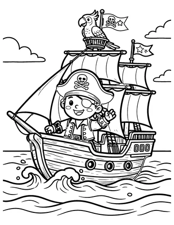 Pirate Ship coloring page