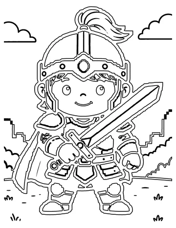 Pixel Hero coloring page