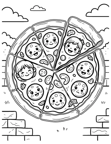 Pizza coloring page