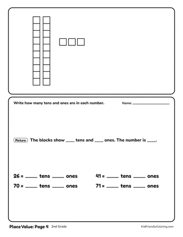 Place Value: Page 4 coloring page