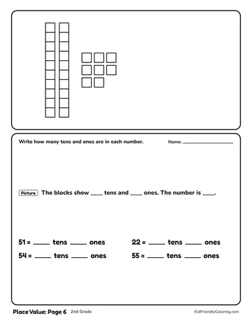 Place Value: Page 6 coloring page