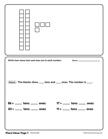 Place Value: Page 7 coloring page