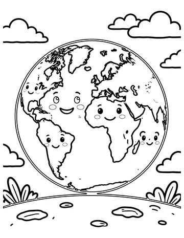 Planet Earth coloring page