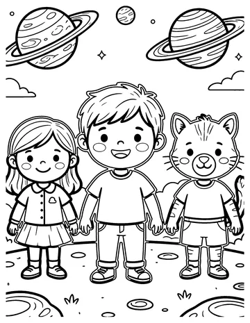 Planets coloring page