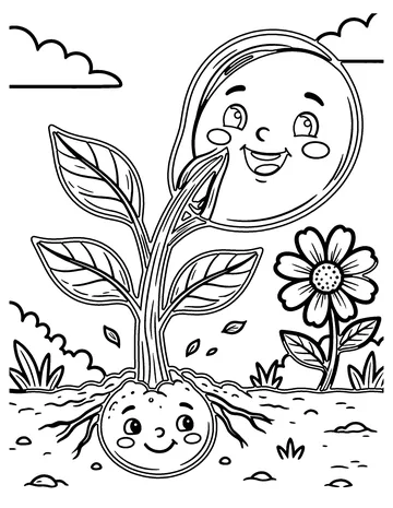 Plant Life Cycle coloring page