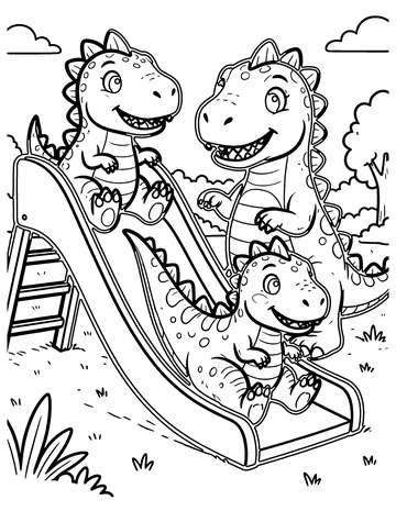 Playground Dinos coloring page