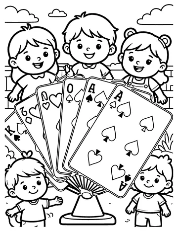 Playing Cards coloring page