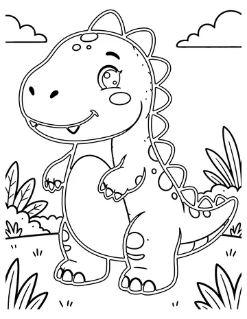 Plush Dinosaur coloring page
