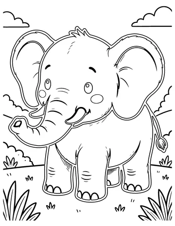 Plush Elephant coloring page