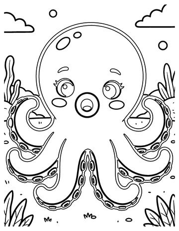 Plush Octopus coloring page