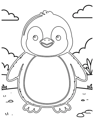 Plush Penguin coloring page