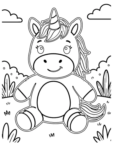 Plush Unicorn coloring page