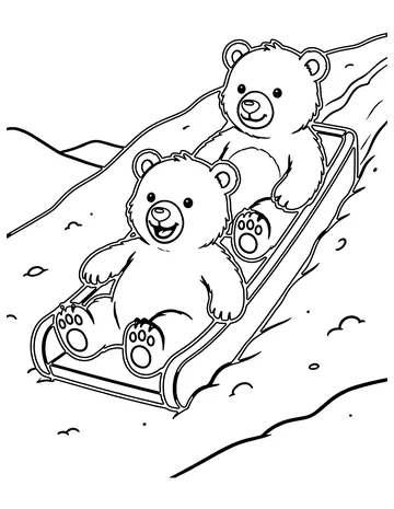 Polar Bear Cubs coloring page
